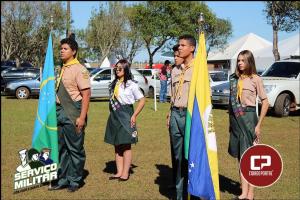 Jovens participam da dispensa de incorporao em cerimonial realizado durante a Expo-Goio 2017