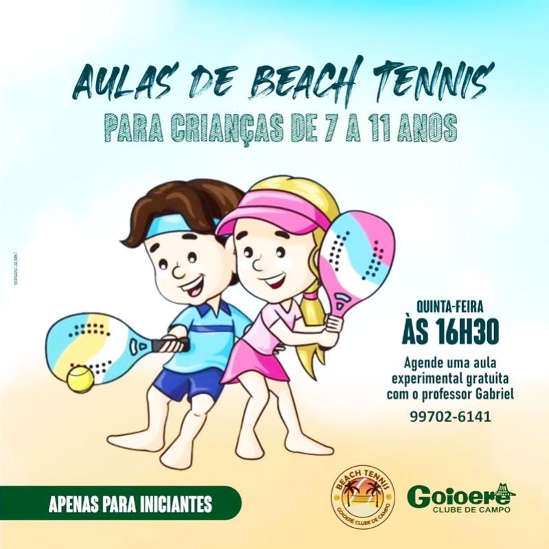 Goioer Clube de Campo oferece aulas de Beach Tennis para crianas de 7 a 11 anos