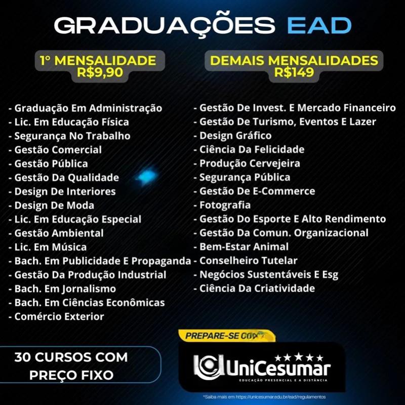 Black Week UniCesumar - Encontre a Graduação perfeita com as mensalidades mais acessíveis do ano