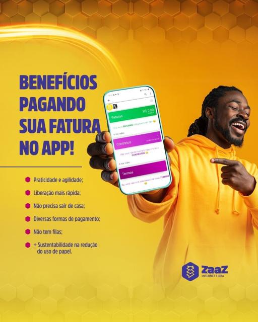 Zaaz Telecom - Conheça os benefícios pagando sua fatura no APP!