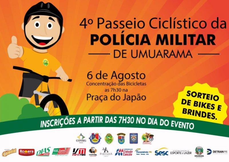 4 Passeio Ciclstico da Polcia Militar de Umuarama ser dia 06 de agosto, inscries sero no local do evento