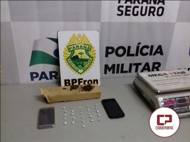 Policiais Militares do BPFron aprende menor e prende um menor acusados de trfico de drogas