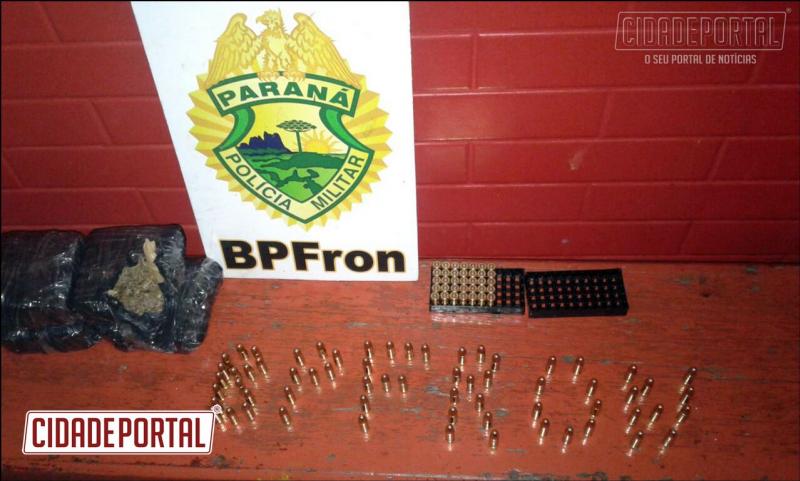 Maconha e munies de uso restrito so apreendido pelo BPFRON em Realeza-PR