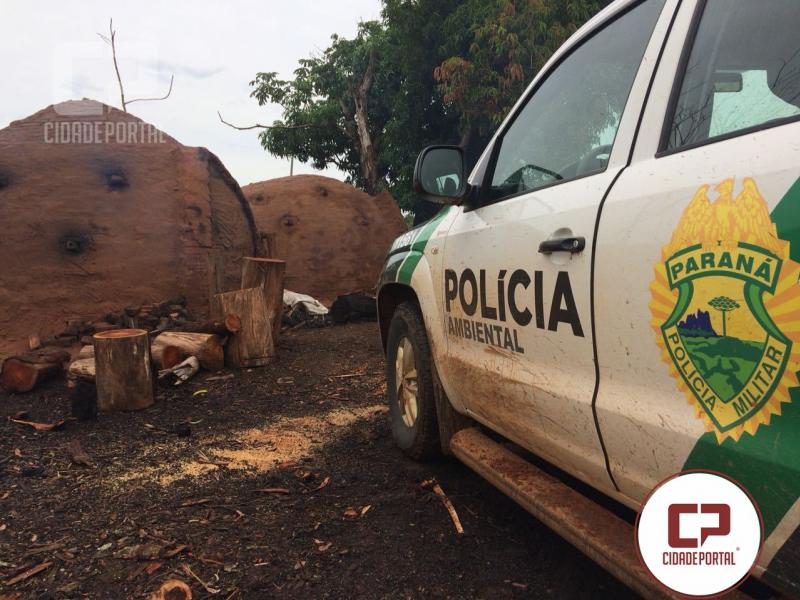 Polcia Ambiental de Umuarama fecha atividade ilegal de carvo em Santa Isabel do Iva
