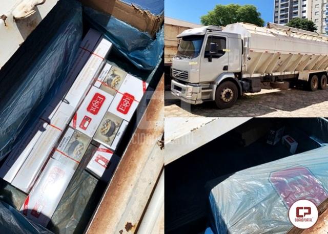 Polícia Federal aprende caminhão carregados com cigarros na região de Maringá