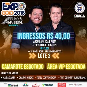 Expo-Goio: Camarotes e Vip para Bruno e Marrone esgotados