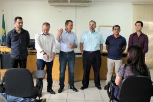 Pedro Coelho e servidores recebem o Secretrio de Justia Artago Junior para discutir vinda do Cense