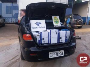 BPFron apreende mercadorias contrabandeadas do Paraguai e cumpre mandado de priso