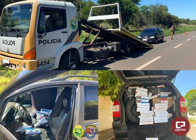 Polcia Militar apreende veculo carregado com cigarros contrabandeados em Tapejara