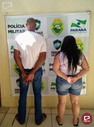 Equipes da Polcia Militar de Cianorte apreendem drogas e encaminham casal para a delegacia