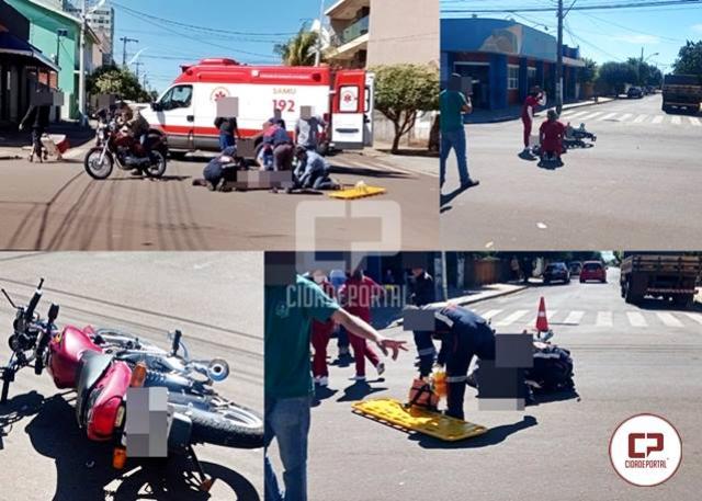 Acidente entre caminhão e moto deixa motociclista ferido em Goioerê