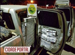 Policiais do BPFRON recuperaram GM/S10 roubada, carregada com cigarros contrabandeados em Espigão Azul-PR