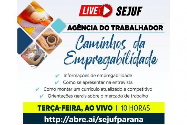Agncia do Trabalhador de Curitiba promove live sobre empregabilidade