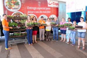 400 mudas de Flores foram doadas por supermercado de Goioer para  Educao