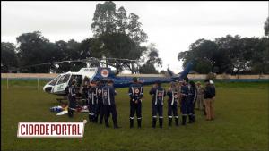 Bombeiros Militares do 3 Subgrupamento participam de instruo com helicptero  em Campo Mouro