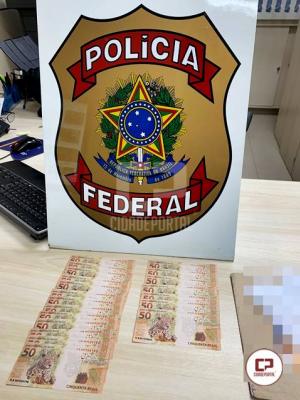 Polícia Federal apreende R$ 1.000,00 em cédulas falsas