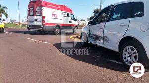 Acidente entre dois veículos deixa duas pessoas feridas no Jardim Curitiba, em Goioerê