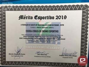 Academia Souza recebe certificado de Mrito Esportivo 2019