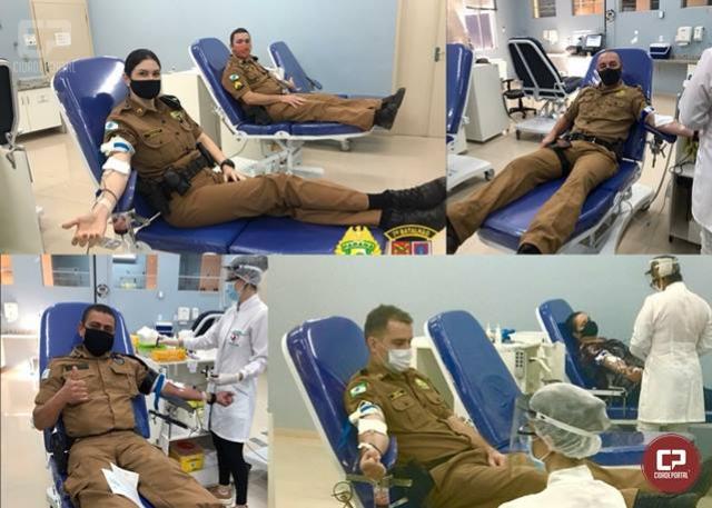 Comemorando os 52 anos do 7 BPM, Policiais realizam campanha de doao de sangue