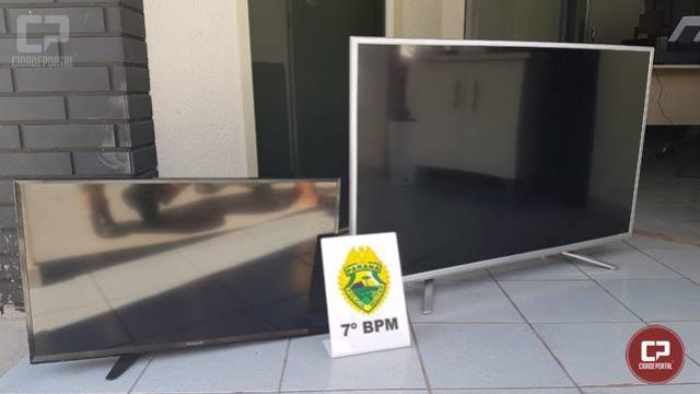 Policiais Militares do 7 BPM recuperam em Rondon aparelhos televisores furtados em Cidade Gacha