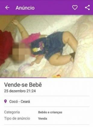 Polcia do Cear investiga anncio de beb em site de vendas on-line