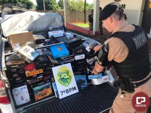 Policiais do 7 BPM apreendem veculo carregado com contrabando em Cruzeiro do Oeste